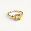 The Square Solitaire Open Ring