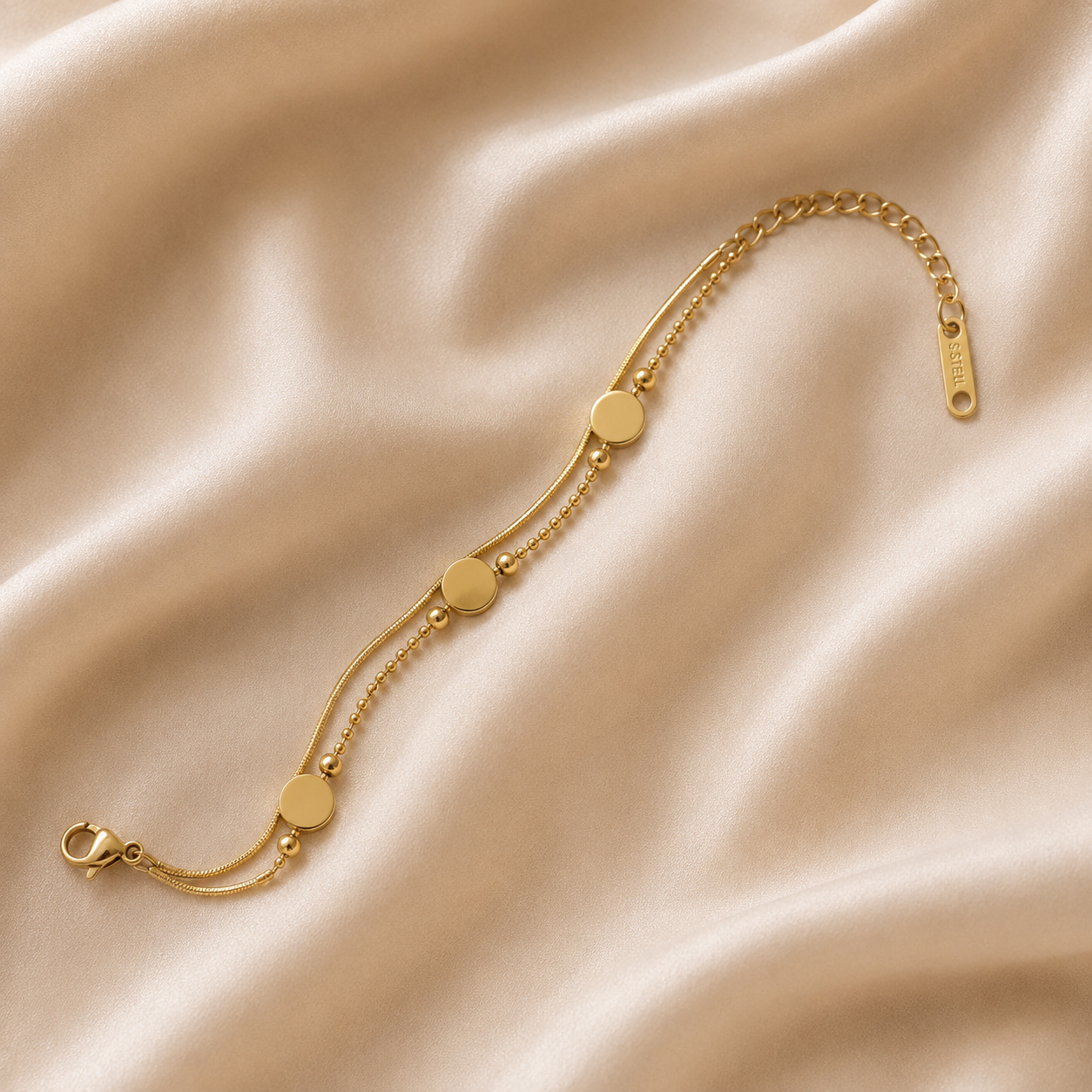 Dainty Gold Plated Layered Bracelet