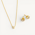 Diamond Studded Necklace With Earrings