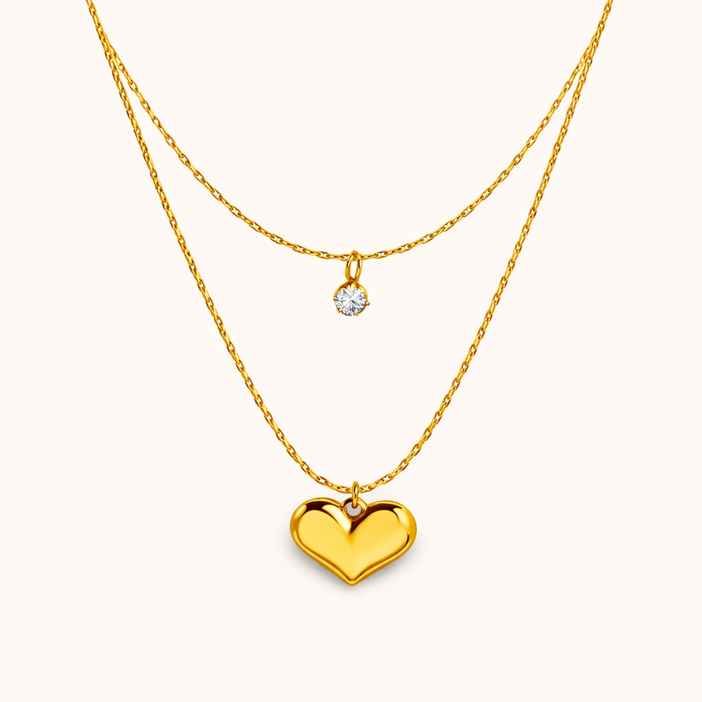 Heart Themed Layered Necklace