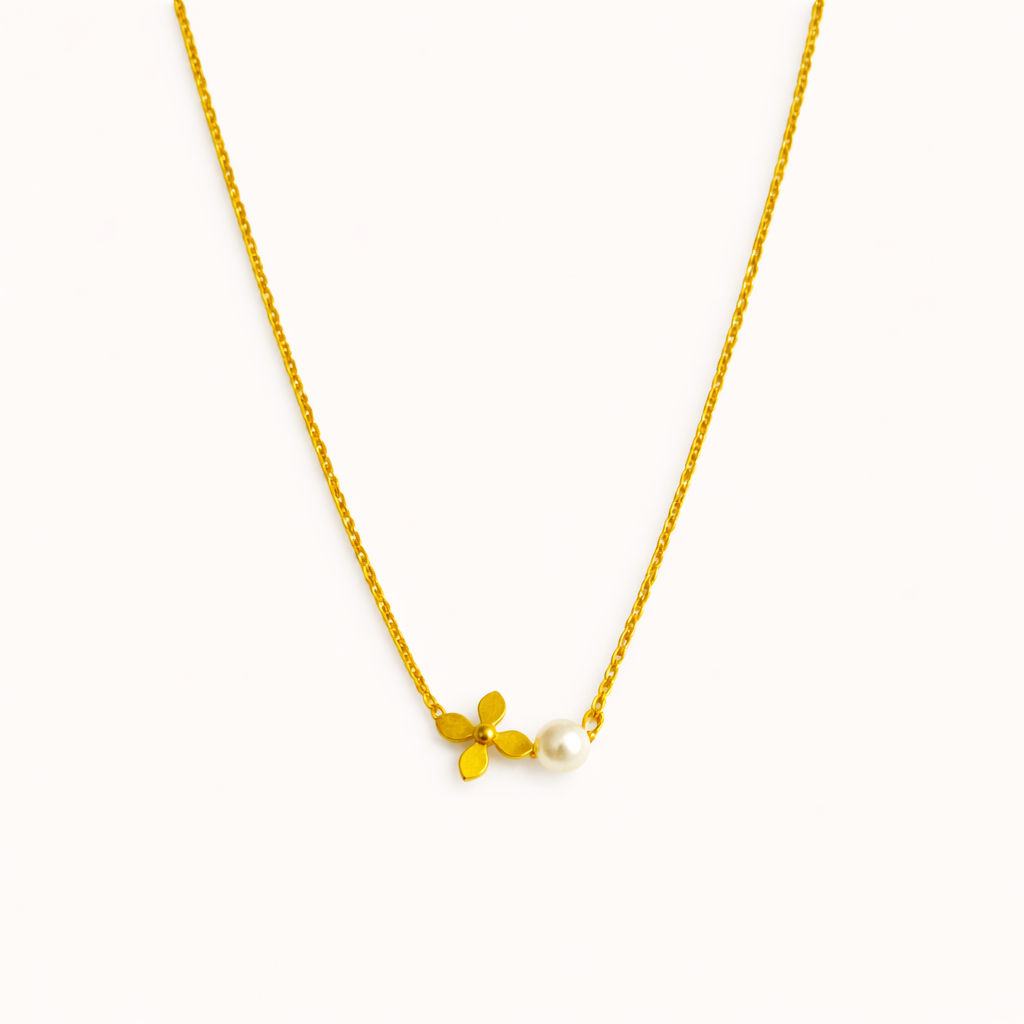 Floral Pearl Themed Necklace