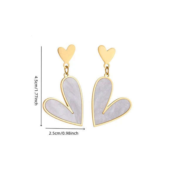Heart Themed Drop Earrings