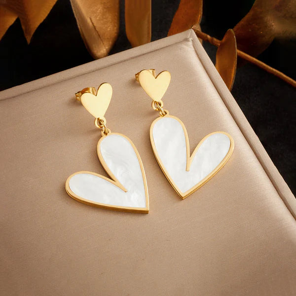 Heart Themed Drop Earrings