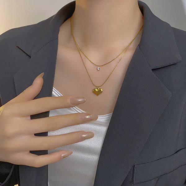 Heart Themed Layered Necklace