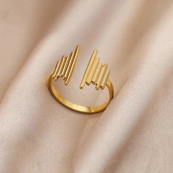 Adjustable Sound Wave Band Ring