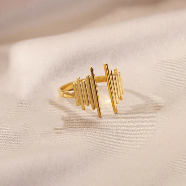 Adjustable Sound Wave Band Ring