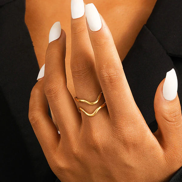 Adjustable Wave Band Ring