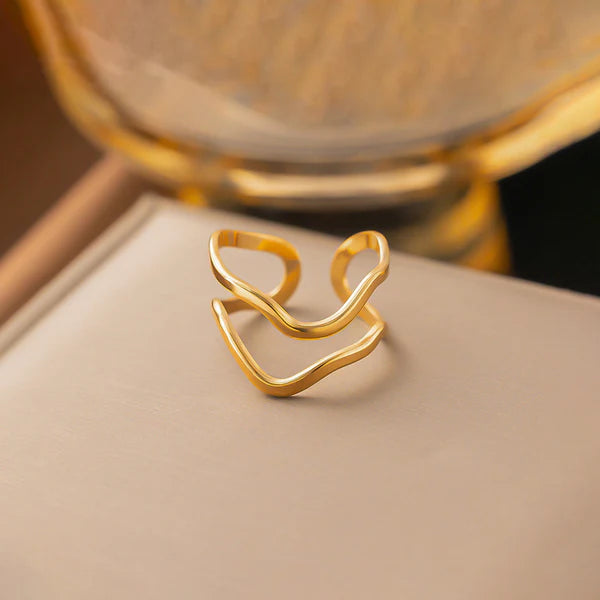 Adjustable Wave Band Ring