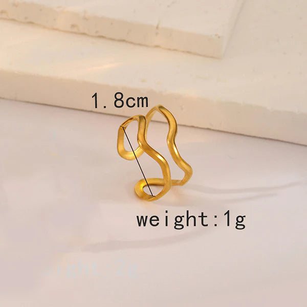 Adjustable Wave Band Ring