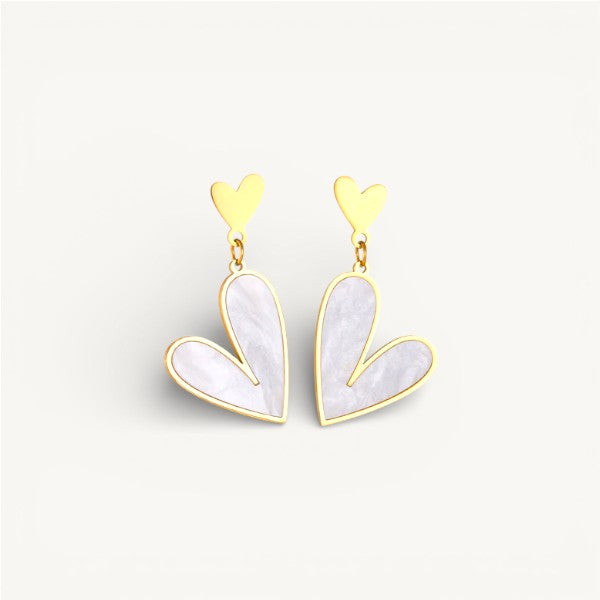 Heart Themed Drop Earrings