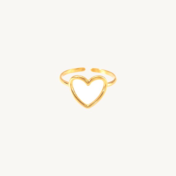 Adjustable Heart Themed Ring