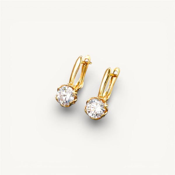 Round Shaped AD Studded Hoop Earrings