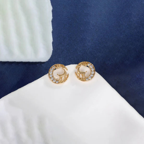 Deer Themed AD Studded Earrings