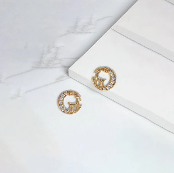 Deer Themed AD Studded Earrings