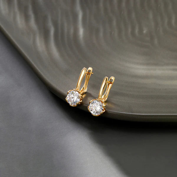 Round Shaped AD Studded Hoop Earrings