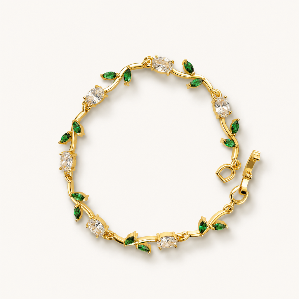 Green and White Tulip Bracelet