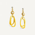 Double Loop Pearl Drop Earrings