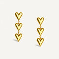 Triple Puffy Heart Dangle Earrings