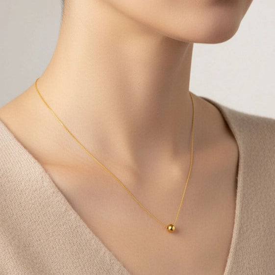 Minimalist Gold Bead Necklace