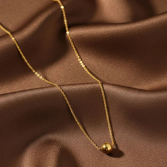 Minimalist Gold Bead Necklace