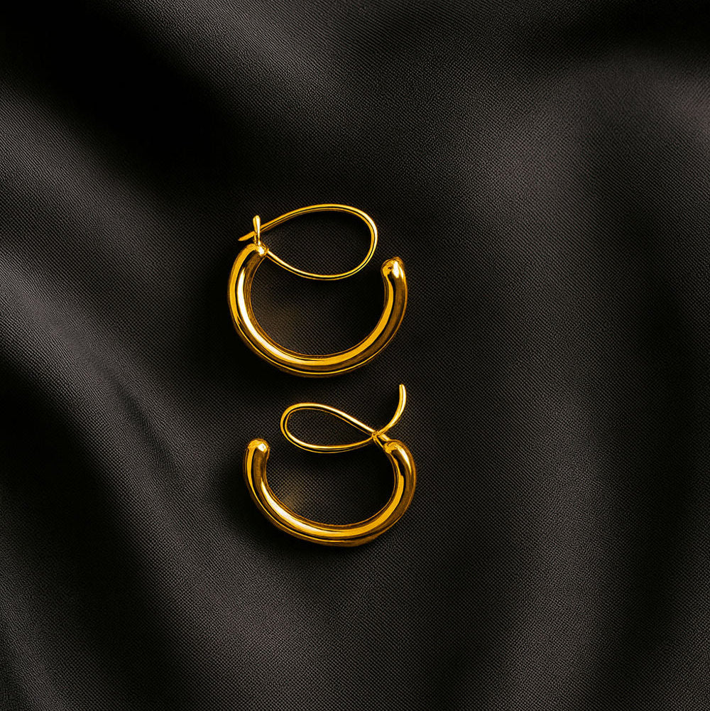 Chunky Polished C-Hoop Earrings