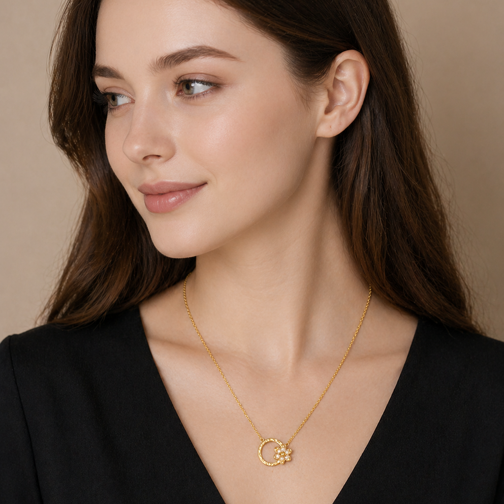 Brown Floral Necklace