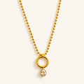 Emerald Teardrop Halo Necklace
